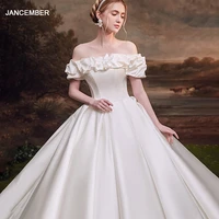 ldr76 satin light wedding dress 2021 new bridal tail simple main yarn dress light yarn french banquet party gown robe de mariee