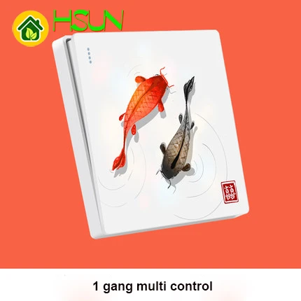 Тип 86 арт переключатель гнездо 1 2 3 4 банда 1 2 way gloden fish ividuality креативная декоративная панель ТВ компьютерная розетка - Цвет: 1gang multi control