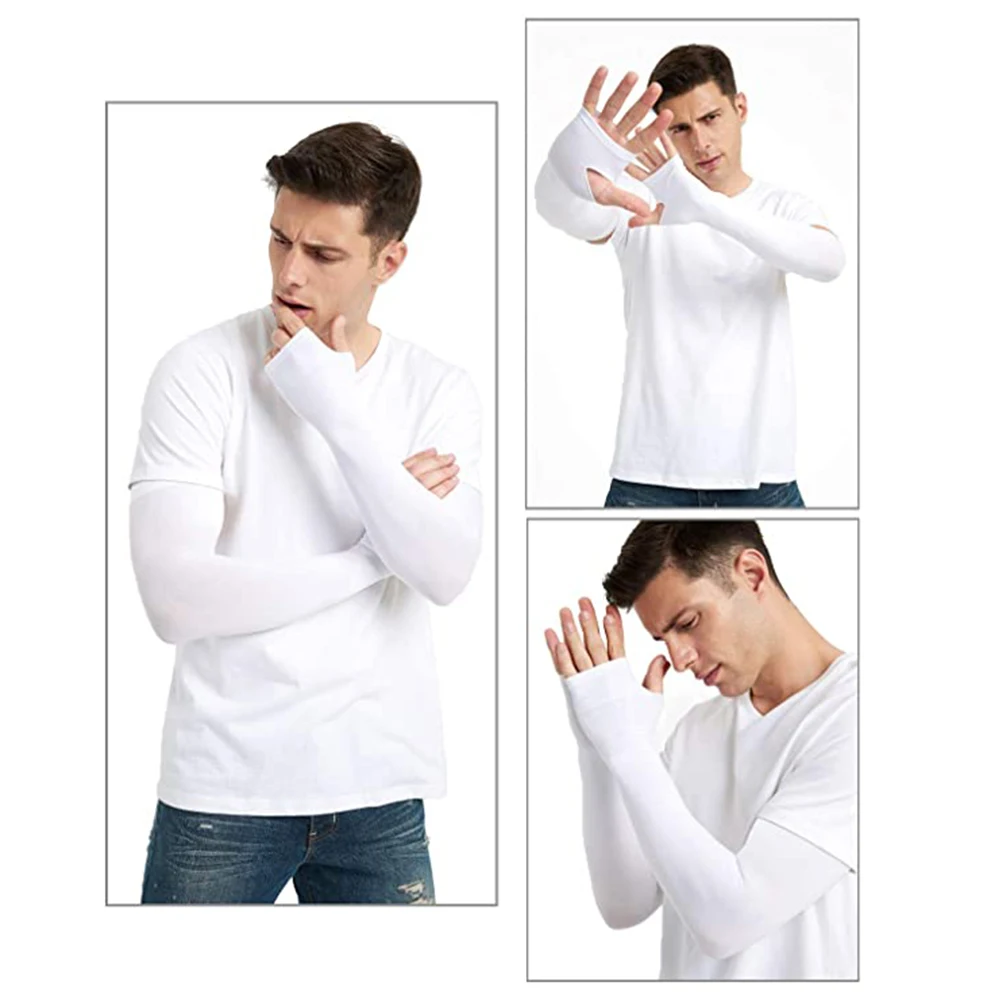 2 шт. хлопковые длинные перчатки без пальцев с защитой от УФ лучей| |