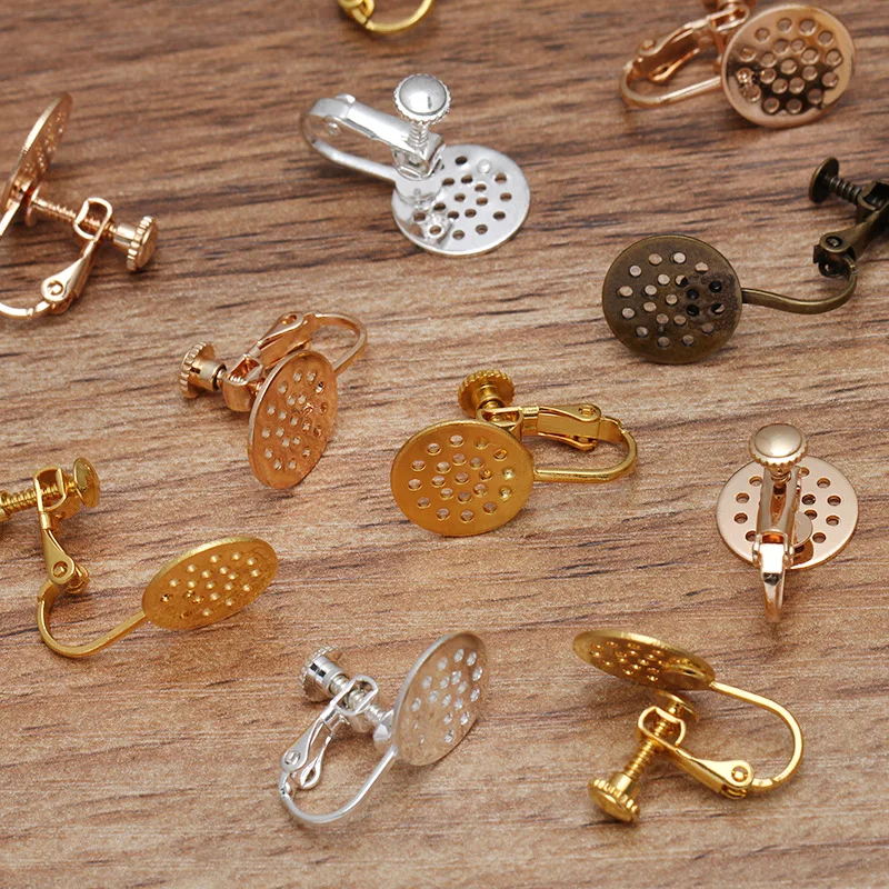 

Плоская основа для кабошона 20 шт. 12 мм, клипса для ушей с посеребренным винтом, клипса для ушей, медная затычка для ушей, базовая основа для сережек для изготовления ювелирных изделий