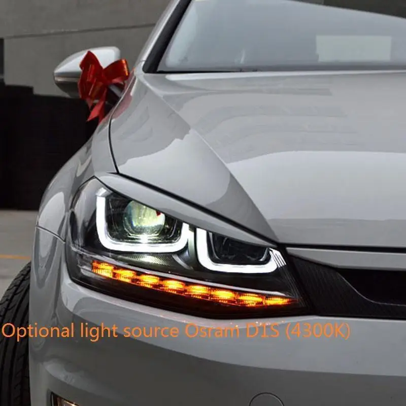 MODEL T Cob Стайлинг Neblineros Para Авто дневные ходовые части Автомобильные светодиодные фары автомобильные фары в сборе 18 для Volkswagen Golf 7 - Цвет: MODEL T