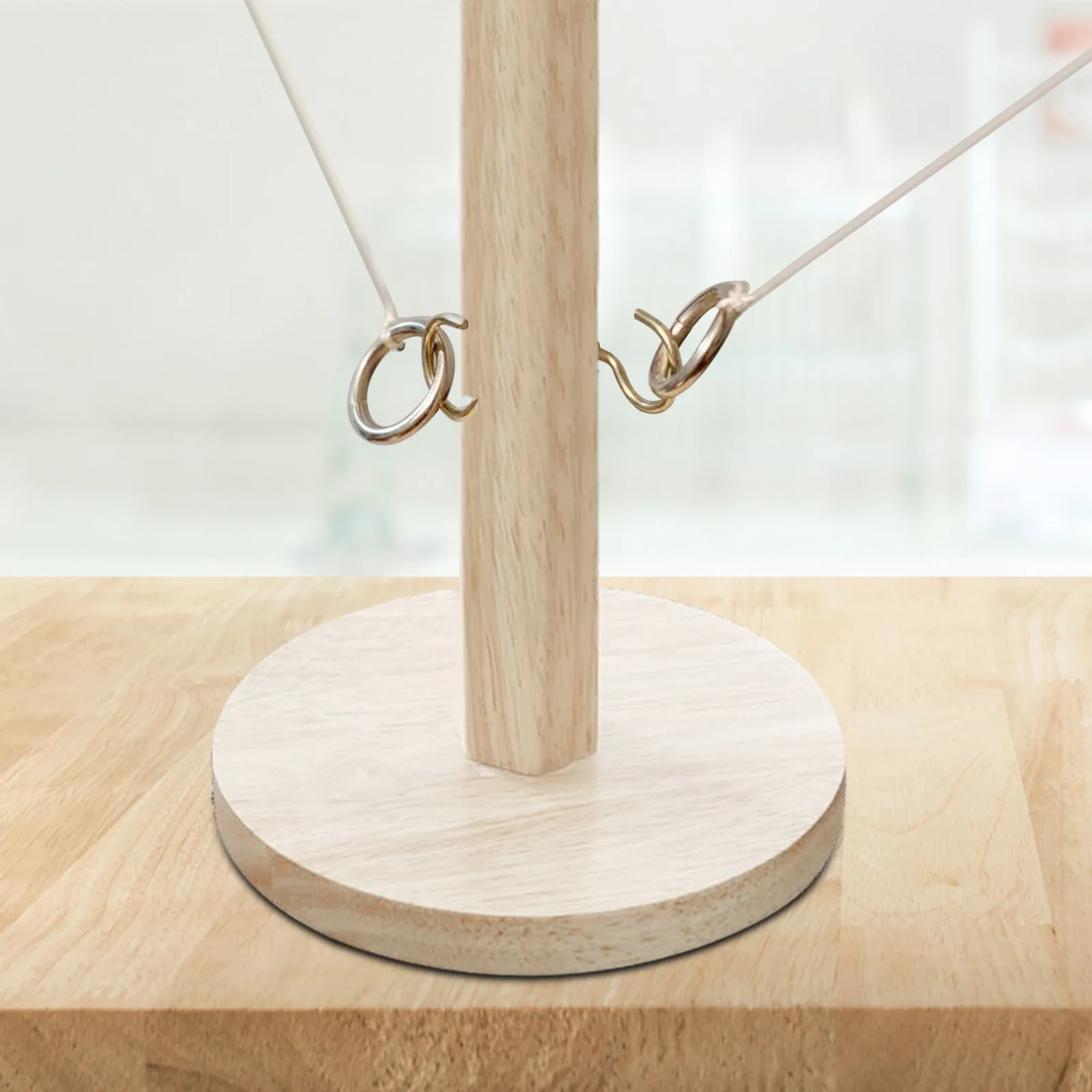 

Party Toys Ring Toss Games Leisure Style Bar Drink Shop Handmade Wooden Ring Toss Hooks Fast-paced Interactive Game