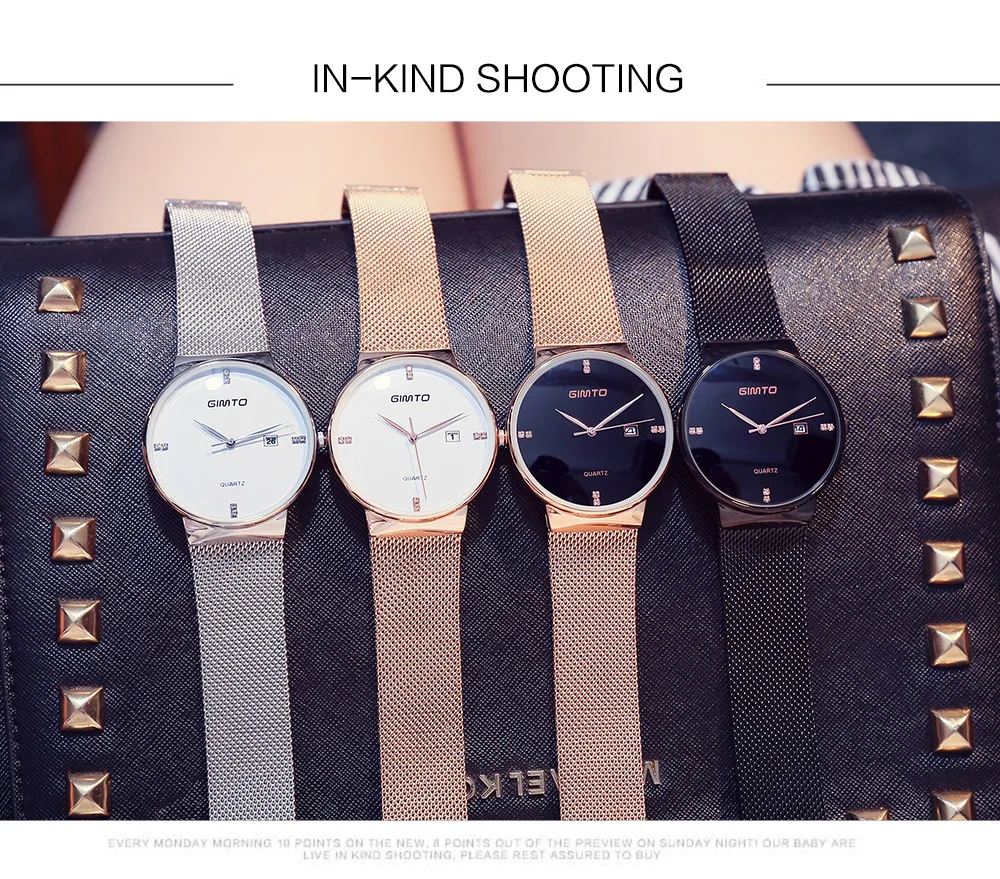 Модные минималистские женские часы простые Стразы календарь Стильные черные