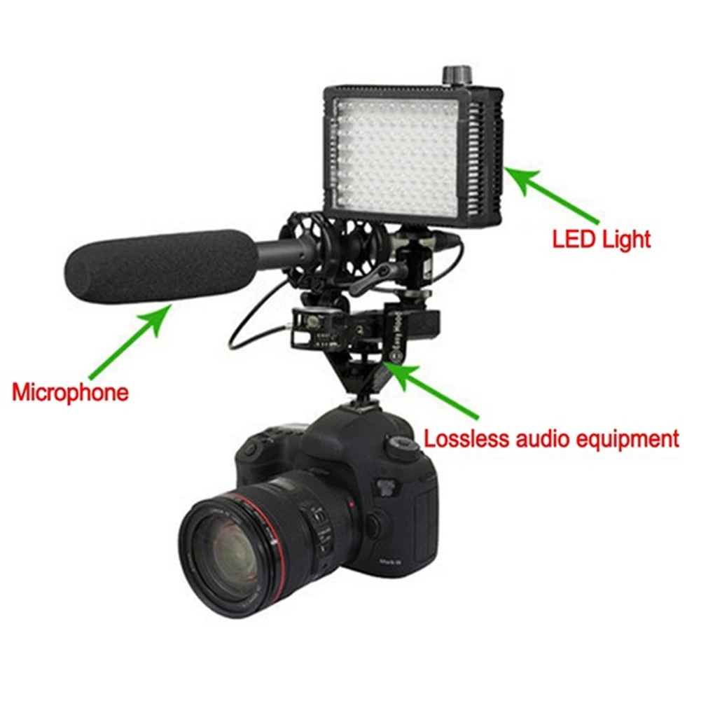 

Practical Microphone Black Aluminum For Video Light Durable Universal Hot Shoe V Shape Support Camera Mount