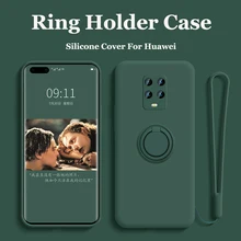 Case For Huawei P40 Lite 4G 5G Case Ring Holder Silicone Case For Huawei Nova 5T P30 Pro P40 P20 Mate 20 30 40 Pro + Lite Case