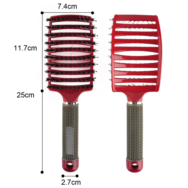 

Hair Comb Scalp Massage Comb Hairbrush Bristle&Nylon Women Wet Curly Detangle Hair Brush for Salon Hairdressing Styling Tools