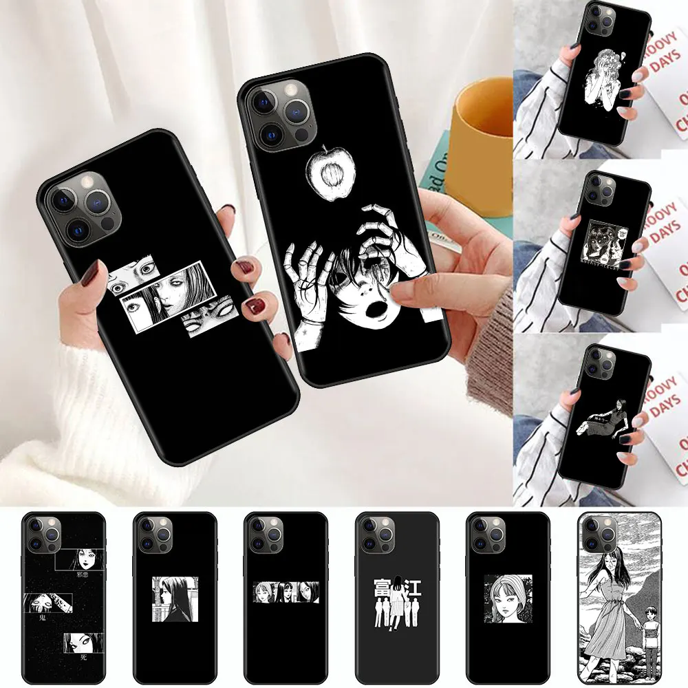 

Junji Ito Tees Horror Case For Samsung Galaxy S20 FE S21 Ultra Phone Cover S10 Lite S8 S9 Plus S10e Black Soft Silicone Cas Capa
