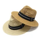 Летняя шляпа от солнца для женщин и мужчин, Пляжная соломенная шляпа для мужчин, УФ-защита, джазовая фетровая шляпа, женская панама, шляпа