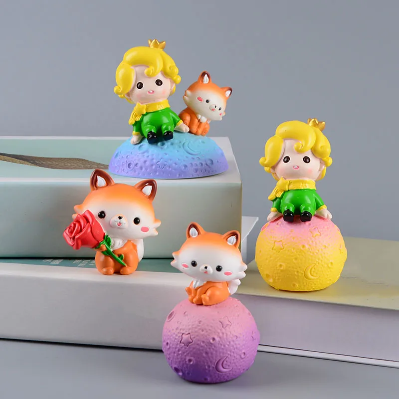 Статуэтка Koteta Маленький принц с лисой из смолы для украшения дома детская