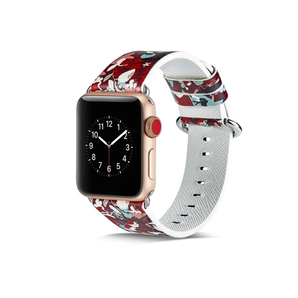 Наручный ремешок из натуральной кожи для Apple 5/4 40MM 44MM Sport Bracelet Strap iwatch Series 3/2/1 38MM 42MM аксессуары на.