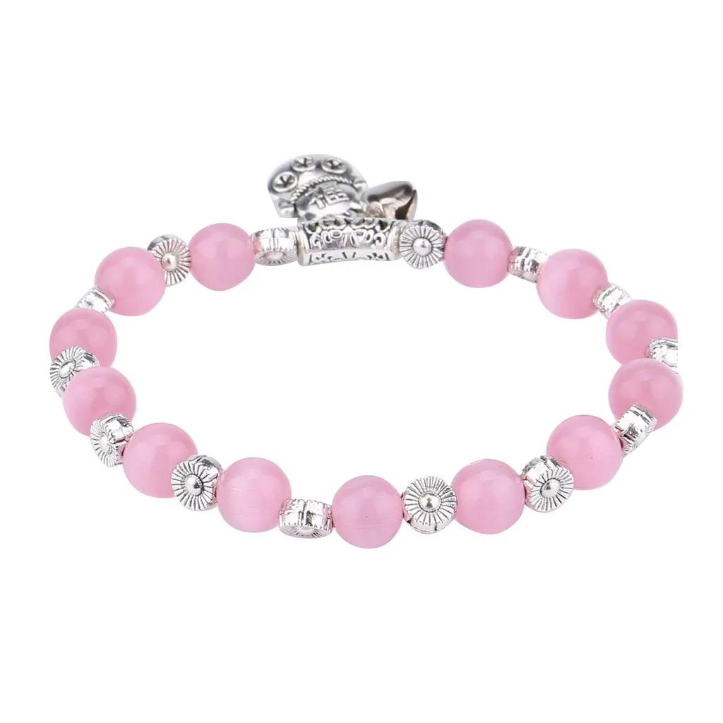 2019 Модный популярный новый стильный браслет милая девушка розовый камень цветок