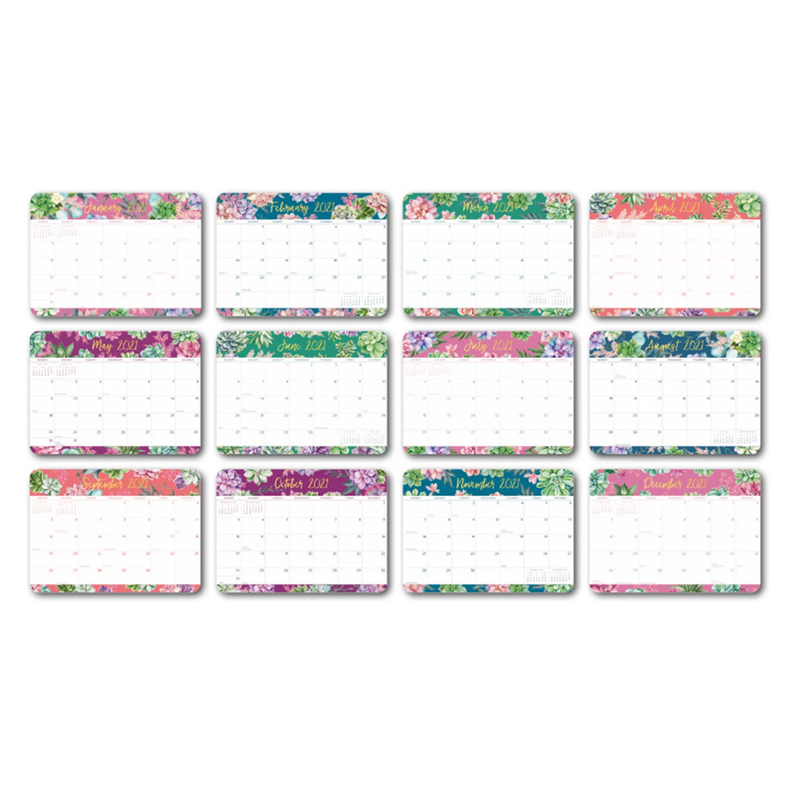 

2021 English Desktop Calendar 12-month Pages Best Gift Perfect Annual Calendar for Office