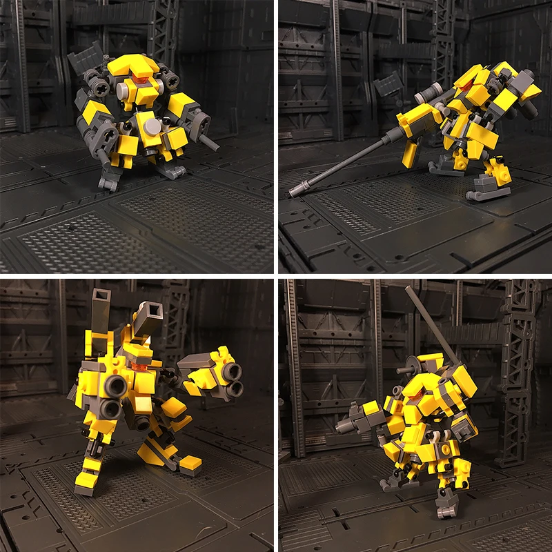 

Mecha Robots Granular Building Blocks Kids Toys For Children 7cm Figure Assembling Bricks Toy Funny Machine Dolls juguetes