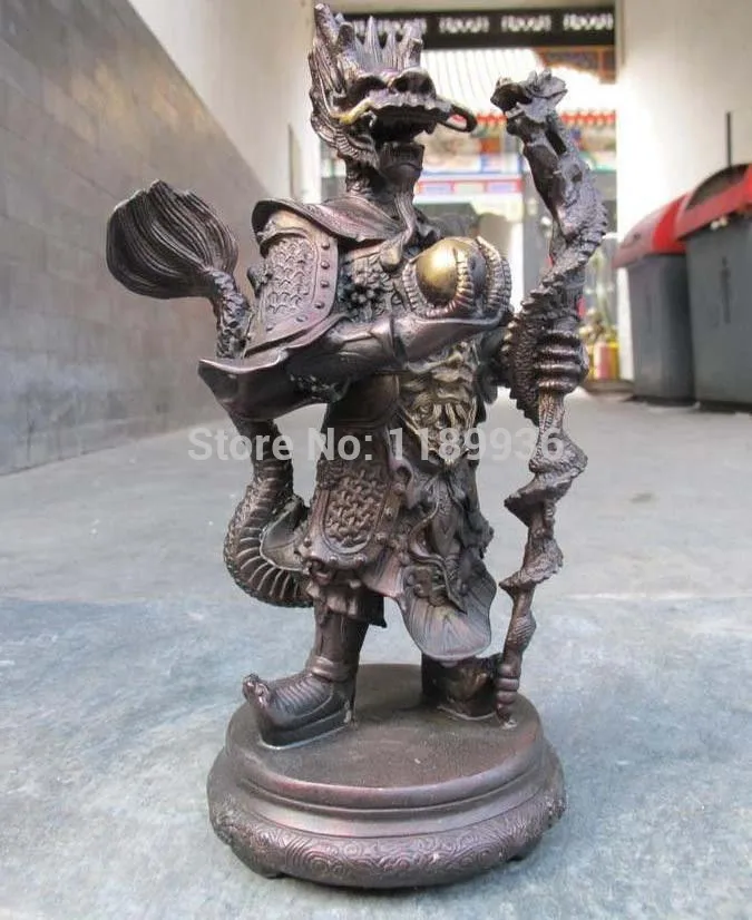 

Китайский миф, классическая красная бронзовая резная статуя дракона