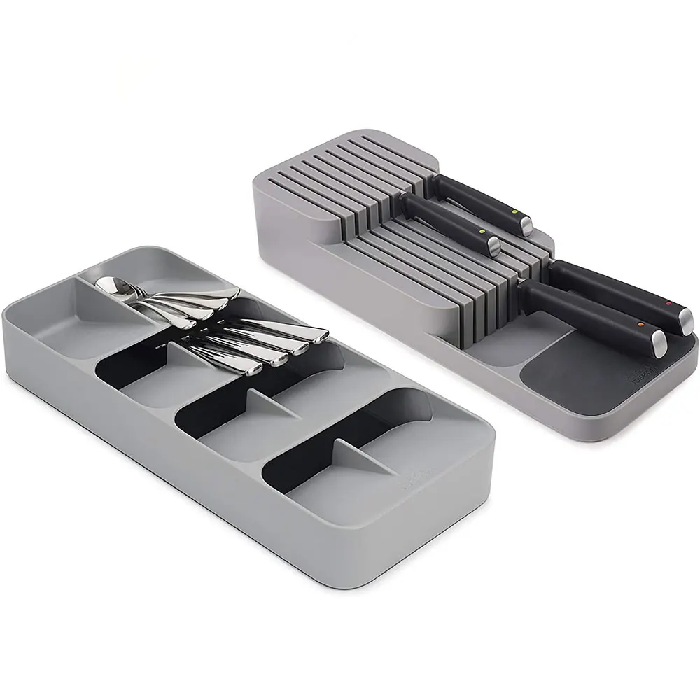 

Kitchen Organizer Cutlery Drawer Storage Box Tray Fork Spoon Divider Container for Flatware and Silverware Partition Storage