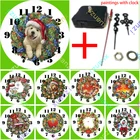 Рождественские часы с бриллиантами раскрашенные часы домашний декор искусство 5D Сделай Сам полностью особая форма Алмазная мозаика украшение для дома подарок