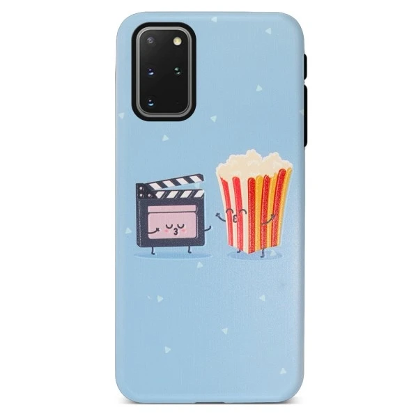 Чехол Samsung Galaxy S20 Plus двухслойный гелевый - Кинотеатр и попкорн.