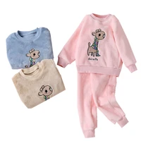 autumn winter flannel pajamas warm toddler sleepwear baby girls clothes set for childrens clothing plush kids homewear suit