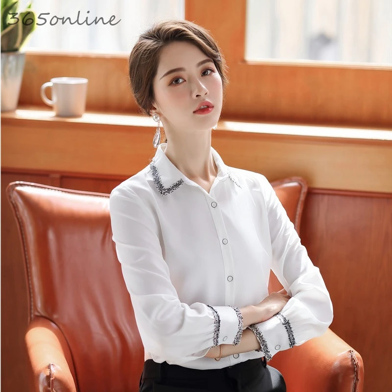 Newest Styles Elegant Yellow Long Sleeve Blouses and Shirts for Women Business Work Wear Spring Summer Ladies Blouse Clothes | Женская