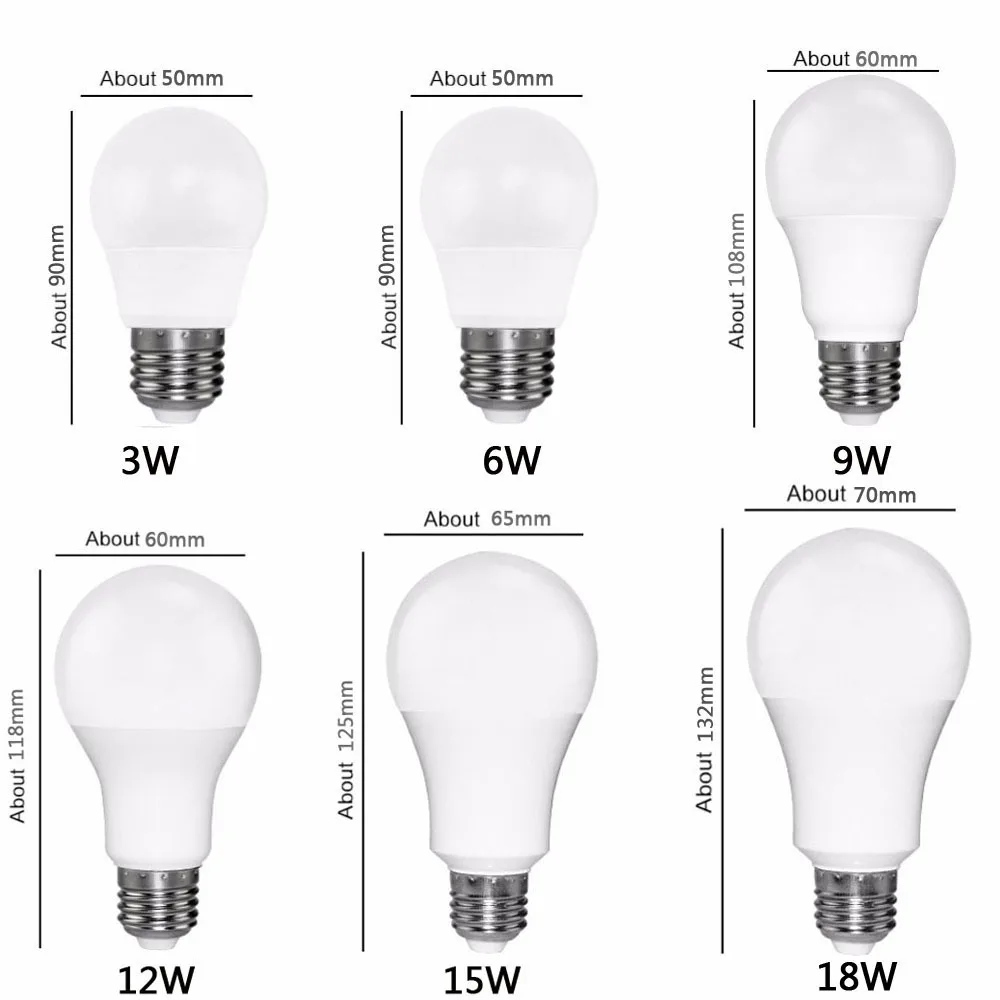Светодиодная лампа E27 E14 SMD2835 220 В 10 шт./лот | Лампы и освещение