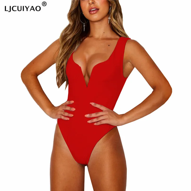 

LJCUIYAO 2021 Jumpsuit Overalls For Women Bodysuit Body Strap Bodycon Summer Party Female Romper V-Neck Black White XL Clothes