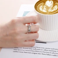 wesparking aesthetic rings for unisex fishbone design 2022 trend impact platinum plated open adjustable size free shipping item