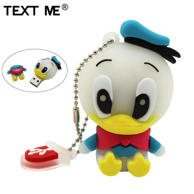 Флеш-накопитель с мультипликационным принтом «TEXT ME», usb 2,0, стиль животных, утка, 4 ГБ, 8 ГБ, 16 ГБ, 32 ГБ, 64 ГБ, флеш-накопитель, USB флеш-накопитель, креативная флешка