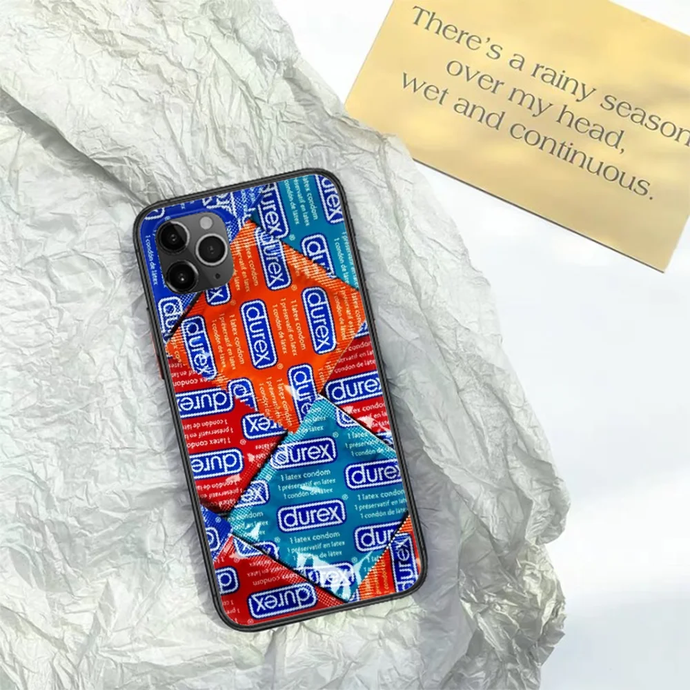 

Durex Phone Case For Iphone 11 12 Mini PRO XR X XS MAX 6 6s 7 8 Plus 4 5 5s SE 2020 black Bumper Soft Cover 3D Shell Pretty Cell