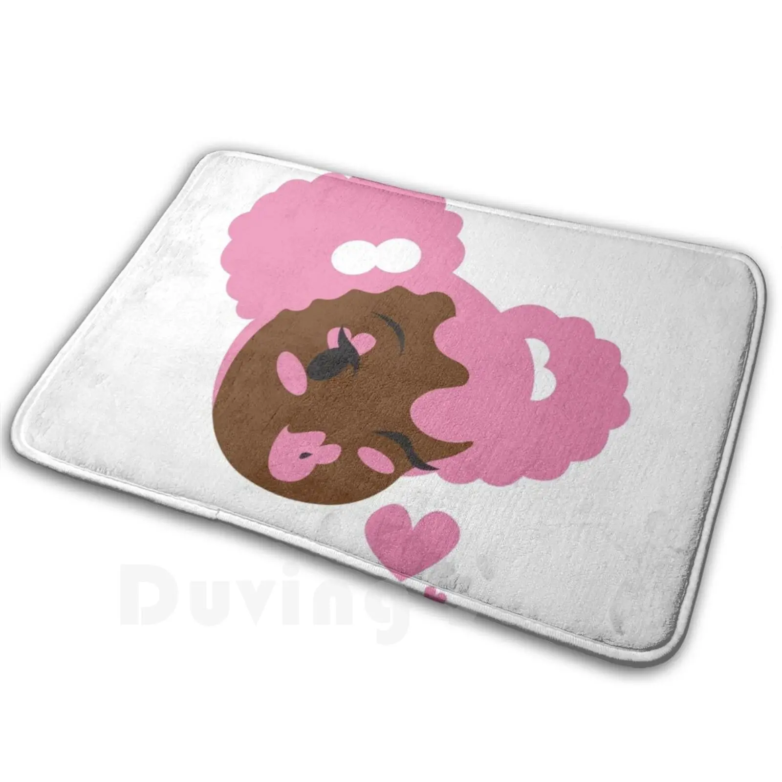 

Pink Puffs And Kisses Carpet Mat Rug Cushion Soft Pink Black Art African American Art Black Girl Art Afro Afro Puffs