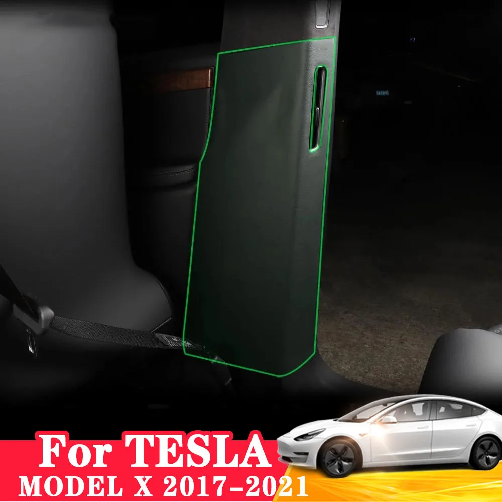 

For Tesla Model X 2017-2021 hide B-pillar inner door Anti Kick Pad Protection Side Edge Film Protector Stickers