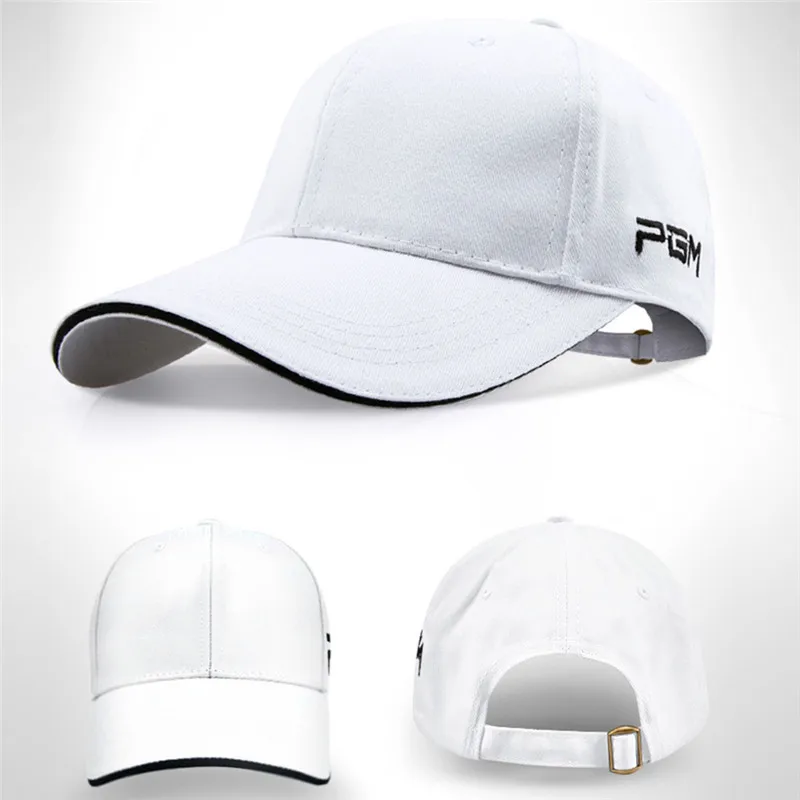 PGM Golf Caps Adjustable Hats Outdoor Sport Cycling Hiking Cap For Men Women Windproof Travel Cotton Golf Caps Black White