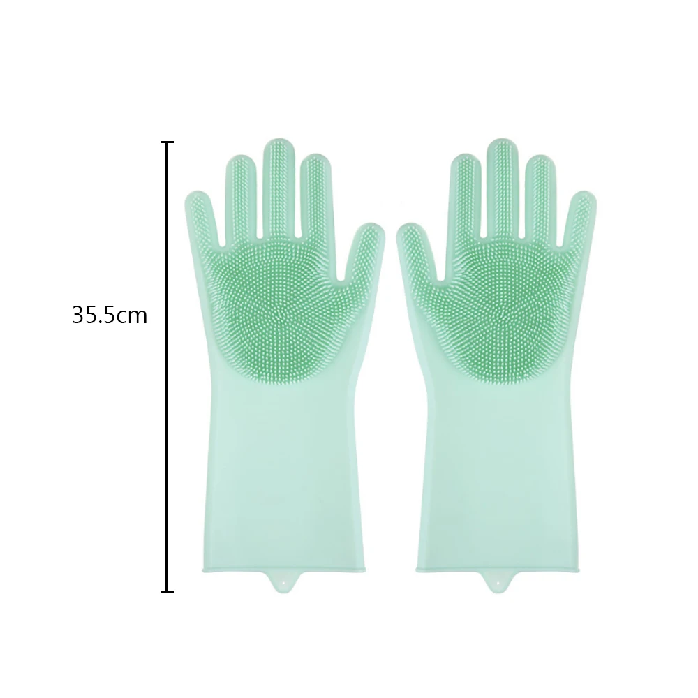 1 Pair Magic Silicone Dishwashing Scrubber Dish Washing Sponge Rubber Scrub Gloves Kitchen Cleaning | Дом и сад