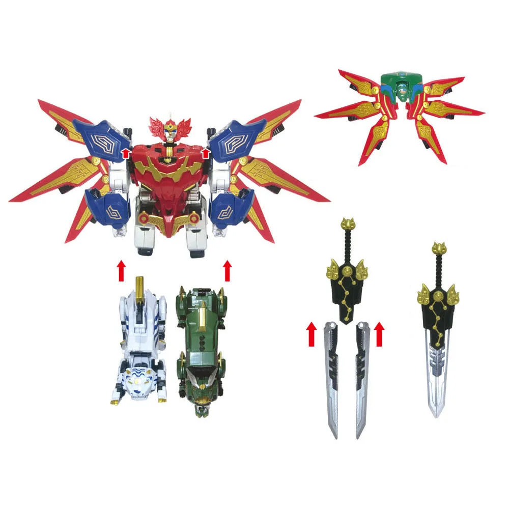 Детские игрушки подарки сборка 5 в 1 динозорды робот-трансформер Рейнджер