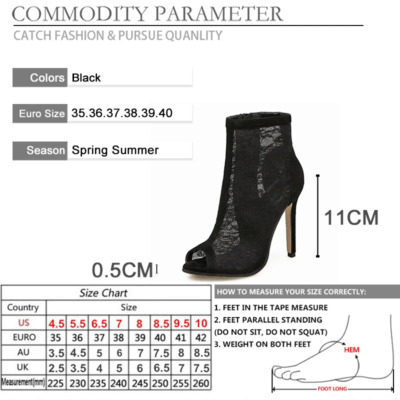 BYQDY/женские ботильоны в стиле панк с сеткой Ботинки на высоком каблуке женские