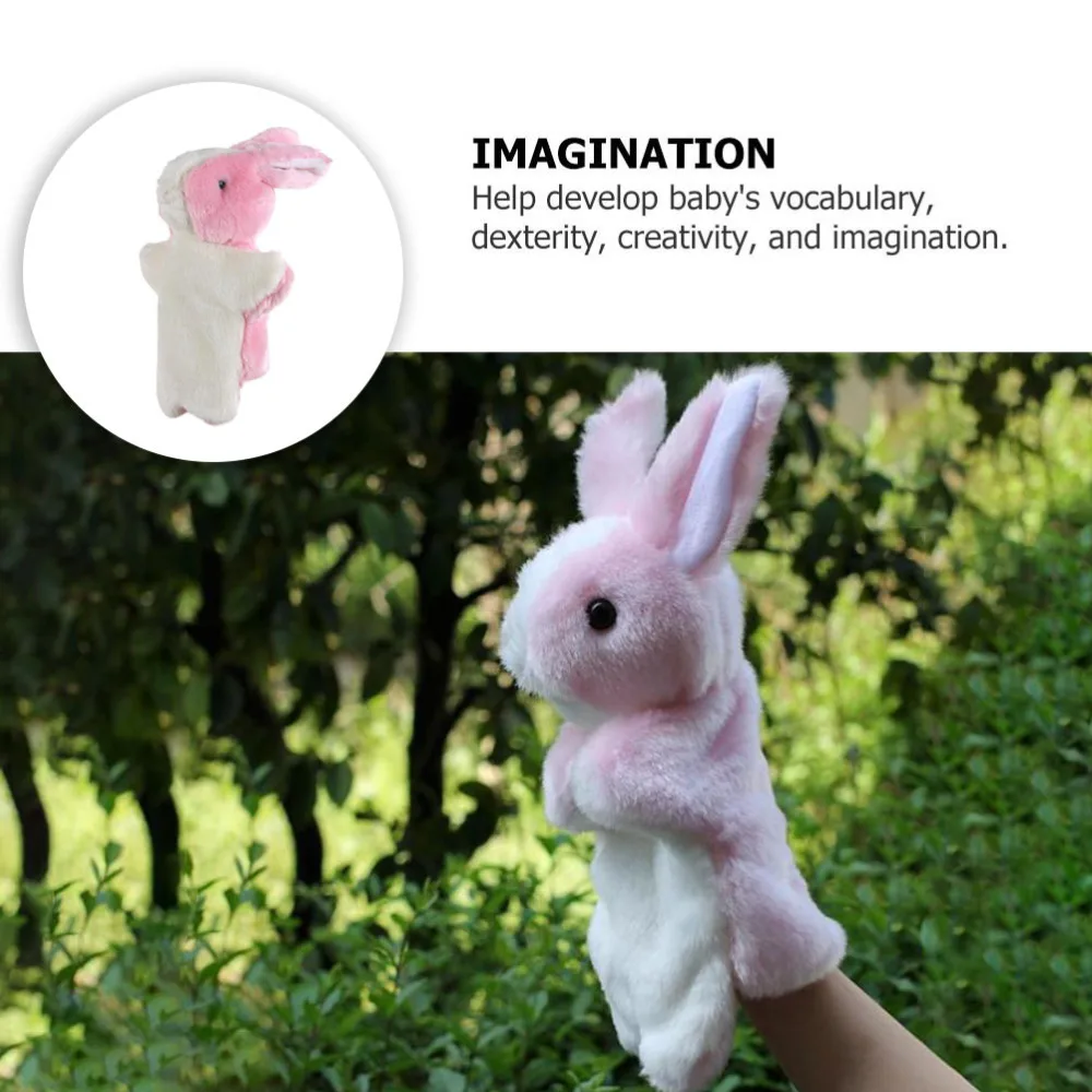 

1pc Kid Rabbit Hand Puppets Cartoon Role Play Toys Lovely Stuffed Puppet
