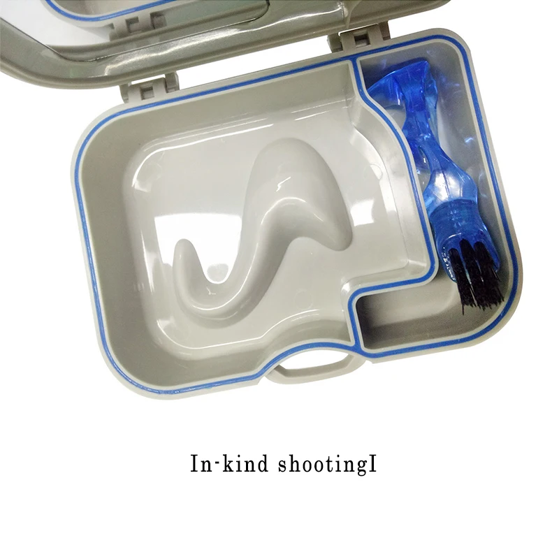1 щетка + коробка для протезов ложная хранения зубов очистки протеза зубных серый