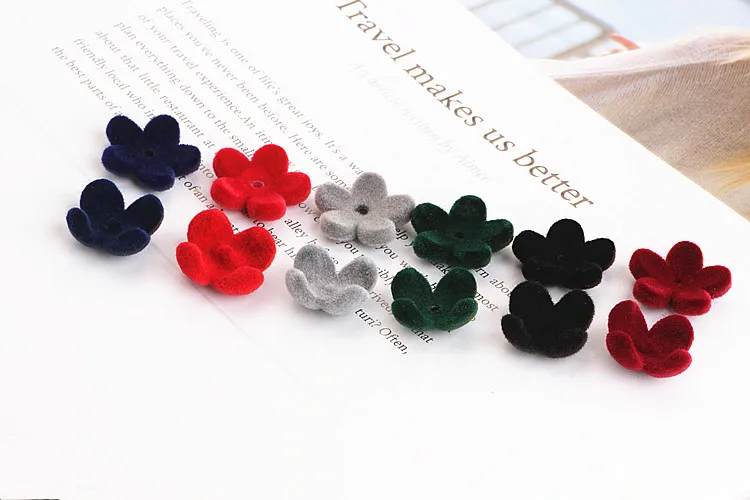100 шт. 15 мм/18 мм Цветочные бусины флокирующие держатели соединитель DIY материал