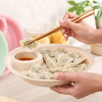 double layer drained vinegar dish dumpling dinner plate creative fan shaped dinner plate fruit tray kitchen accessories tools