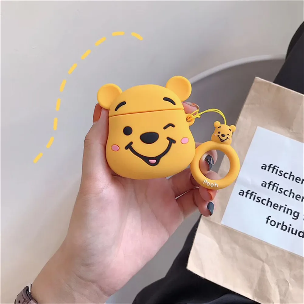 Силиконовые чехлы Q UNCLE для Apple Airpods с мультяшным котом, чехлы для наушников с кольцом, анти-потеря, сумки для наушников, модная Противоударная сумка для гарнитуры