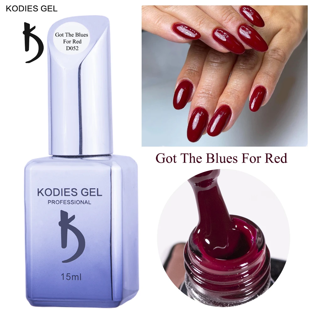 

KODIES GEL Soak Off Gel Nail Polish 15ml Wine Red UV Semi Permanent Winter Color Manicure Nails Art Lacquer Hot Sale Gelcolor