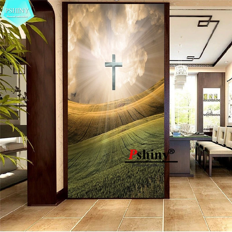 PSHINY 5D DIY Алмазная вышивка крестиком христианская религия сценический полный