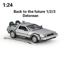welly 124 alloy classic diecast car delorean back to the future part 123 dmc 12 metal model childrens toys kids toys for boy