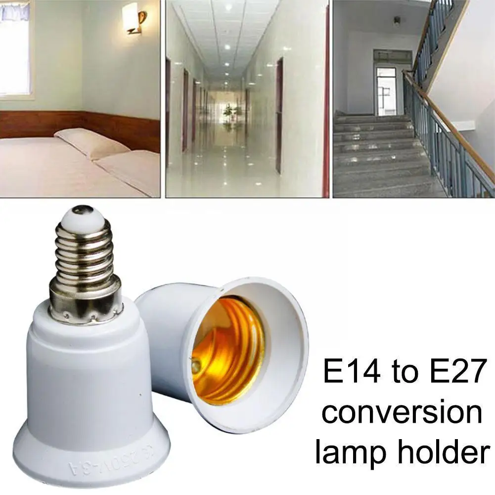 

1PC E14 To E27 Lamp Bulb Socket Base Holder Converter Light Adapter Fireproof Socket 220V Lighting Home Room 110v Conversio W8Q9