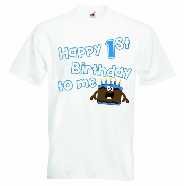 

Happy First Birthday to me – Jungen T-Shirt Personalisierte Tees Jungen TShirt Kleidung mit bedruckt Funny Quotes