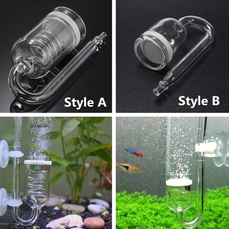 2 стиля стеклянный СО2 аквариум диффузор углекислый реактор регулятор диск