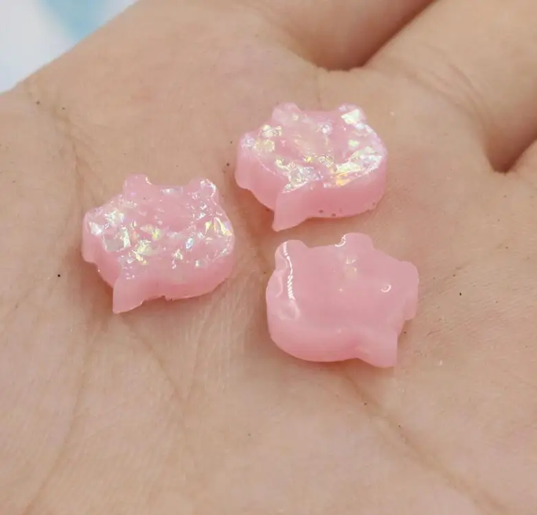 

Jaymaxi Cute Animal Pig Resin Synthetic Opal Small Handmade DIY Jewelry Finding 11*10.3mm Without Hole Wholesales 20Pieces/lot