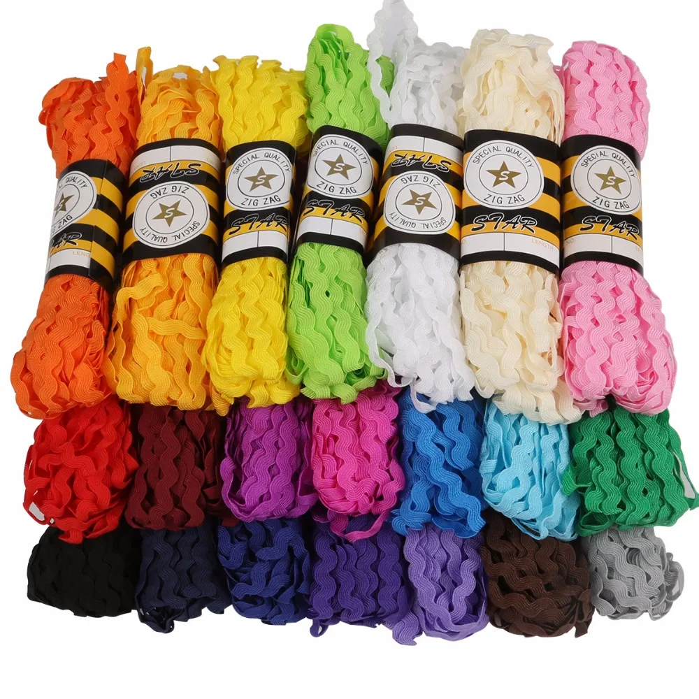 15 ярдов/партия кружевная лента Ric Rac Zig Zag 8 мм | Дом и сад