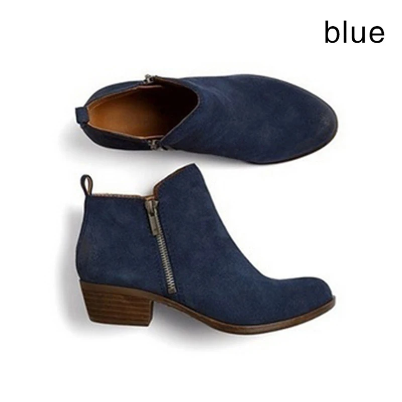 

Autumn Winter New 2020 Women Boots PU Female Side Zipper Martin Boots Vintage Fashion Ankle Boots
