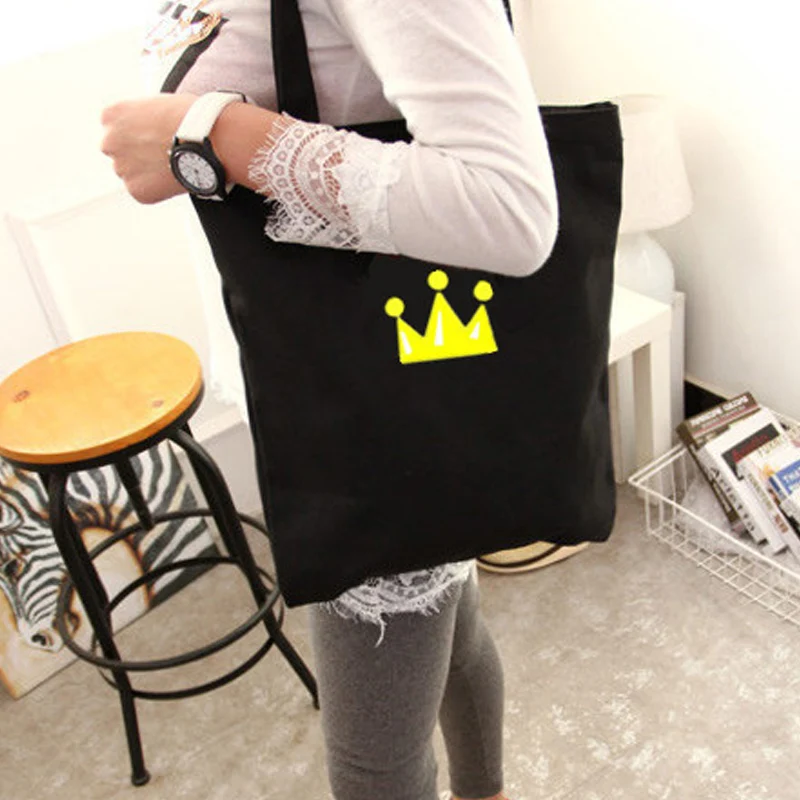 Холщовая пляжная сумка для женщин повседневный тоут с мультяшным принтом кота