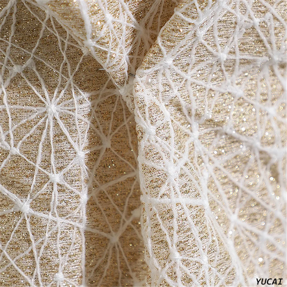 50*140 см Популярная золотистая Креативная одежда дизайнерская ткань осенне-зимняя